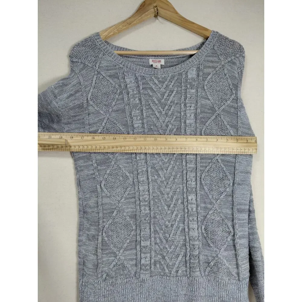 Mossimo Supply Co. Gray Cable Knit Pullover Sweater Women Size M